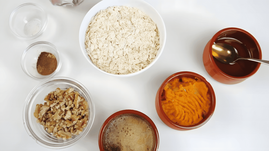 Vegan Pumpkin Oatmeal Bake ingredients