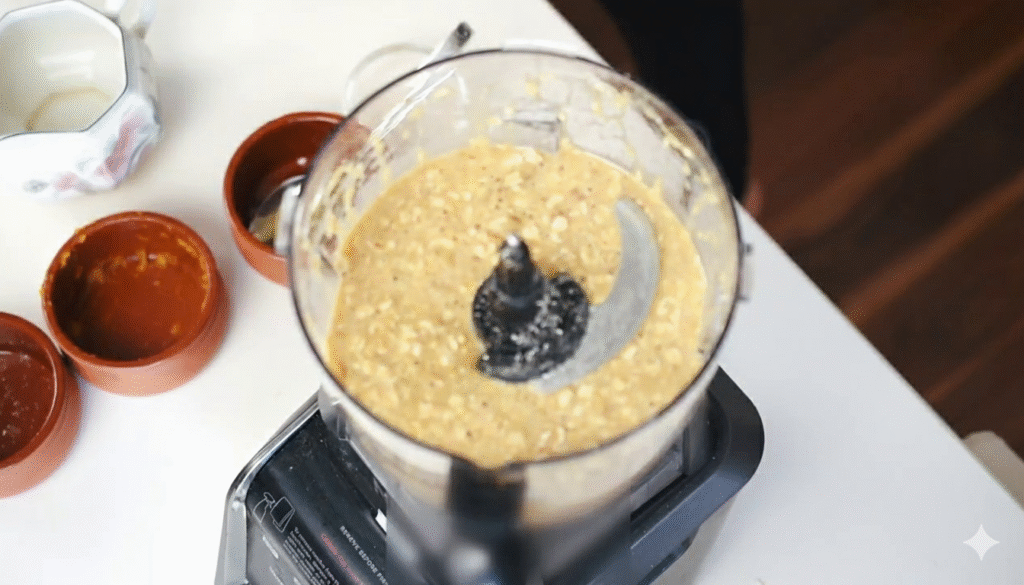 Adding rolled oats and walnuts into batter
