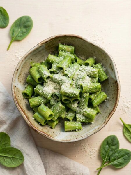 CREAMY SPINACH PARMESAN PASTA