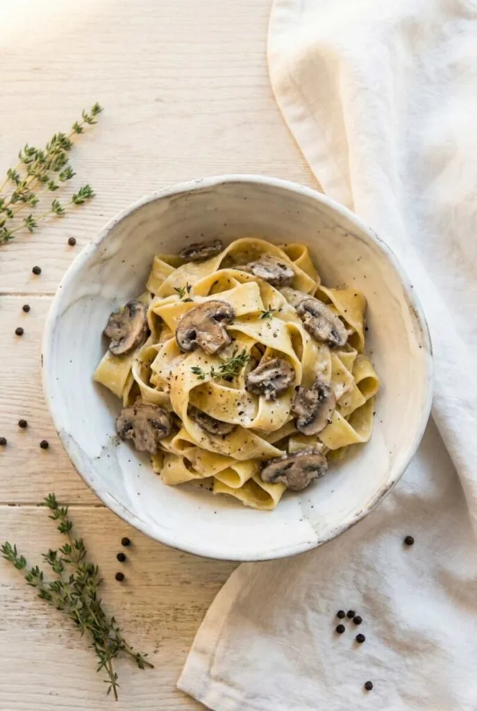 Creamy Mushroom Alfredo Pasta