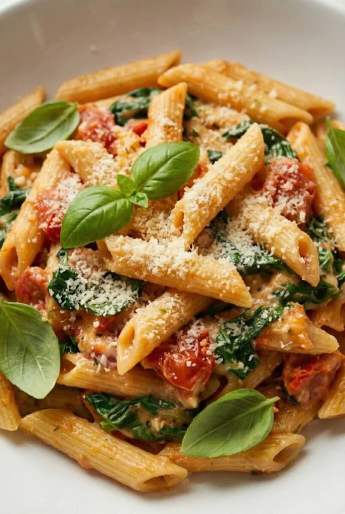 Creamy Tomato Spinach Penne