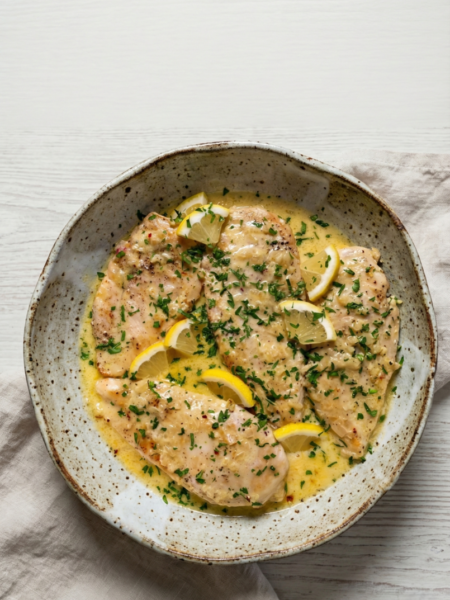 LEMON GARLIC CHICKEN SKILLET
