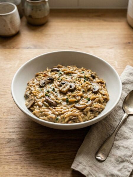 ONE-POT CREAMY MUSHROOM ORZO