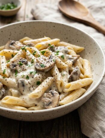 Creamy Mushroom Penne Pasta