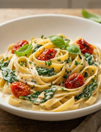 Creamy Spinach Sun-Dried Tomato Pasta