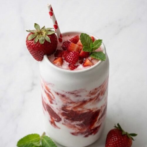 Strawberry Almond Breakfast Smoothie - wholesomewhisk