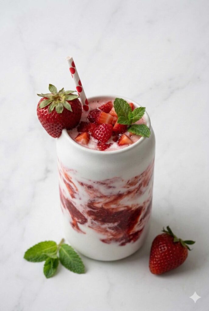 Strawberry Almond Breakfast Smoothie