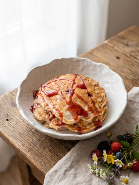 Fluffy Strawberry Buttermilk Pancakes
