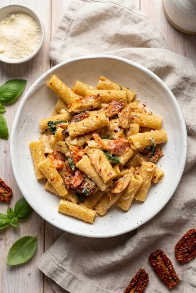 One-Pot Creamy Tuscan Chicken Pasta