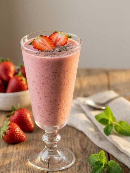 Strawberry Spinach Breakfast Smoothie Bowl