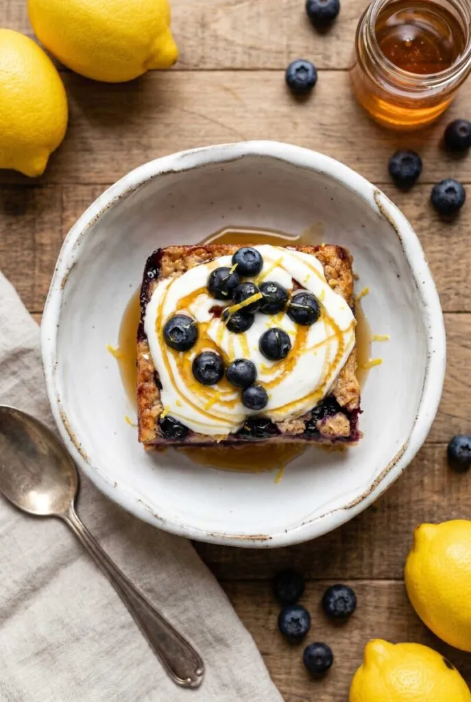 Lemon Blueberry Baked Oatmeal