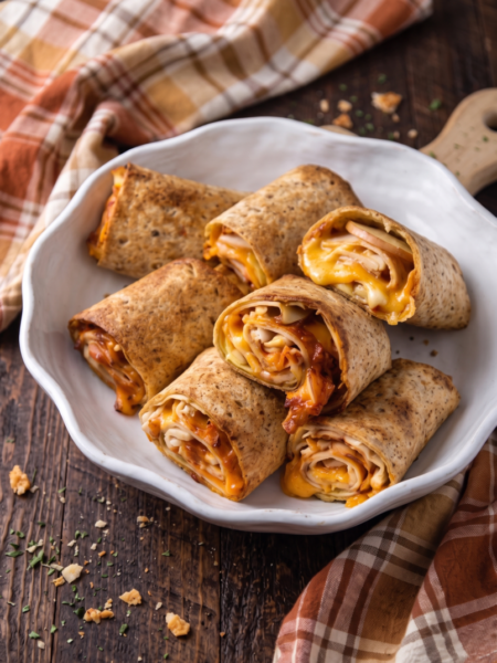 Apple Cheddar Turkey Pinwheels